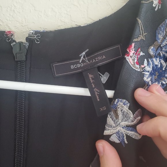 Bcbg Max Azria Embroidered Leather Tunic Dress - Picture 7 of 7